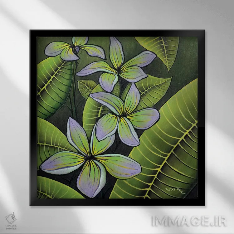 تابلو گیاهان مناطق گرمسیری اثر کالر بای فلیکز (نام هنرمند) - نمای قابدار مشکی