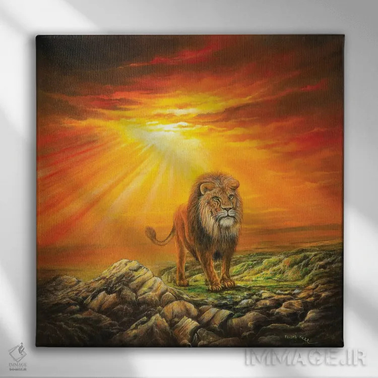 تابلو شیر یهودا اثر کالر بای فلیکز (نام هنرمند) - نمای روبهرو روی دیوار