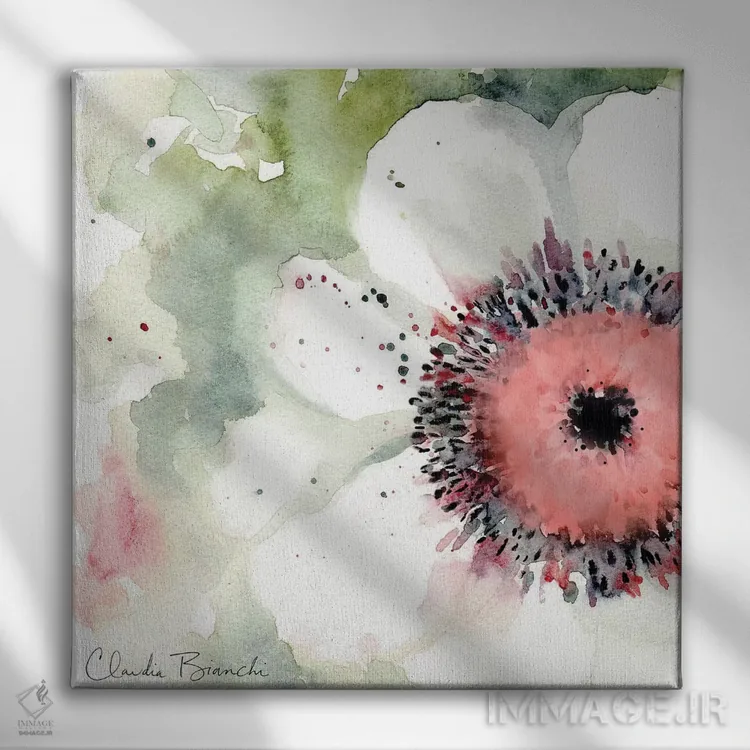 تابلو آنمون (گل آنمون) اثر کلودیا بیانکی - نمای روبهرو روی دیوار