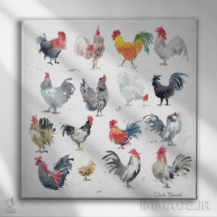 تابلو جوجههای کوچک اثر کلودیا بیانکی - نمای روبهرو روی دیوار