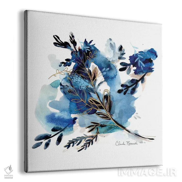 تابلو شبنم صبحگاهی نیلی اثر کلودیا بیانکی - نمای پرسپکتیو محصول