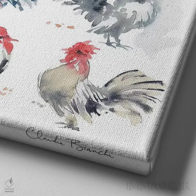 تابلو جوجههای کوچک اثر کلودیا بیانکی - نمای نزدیک بافت بوم