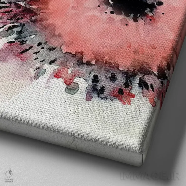 تابلو آنمون (گل آنمون) اثر کلودیا بیانکی - نمای نزدیک بافت بوم