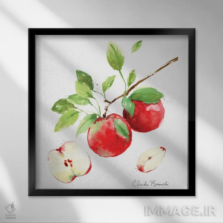 تابلو فصل سیب اثر کلودیا بیانکی - نمای قابدار مشکی
