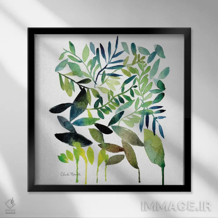 تابلو تاک برگ اثر کلودیا بیانکی - نمای قابدار مشکی