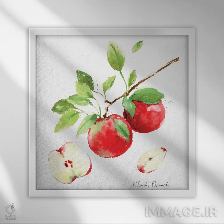 تابلو فصل سیب اثر کلودیا بیانکی - نمای قابدار سفید