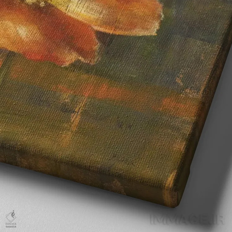 تابلو شقایق ایسلندی ۲ اثر کارول بلک - نمای نزدیک بافت بوم