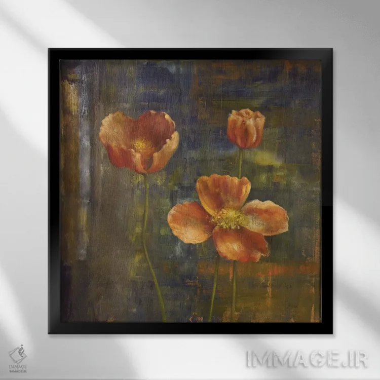 تابلو شقایق ایسلندی ۲ اثر کارول بلک - نمای قابدار مشکی