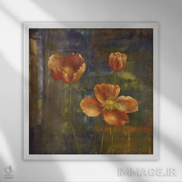 تابلو شقایق ایسلندی ۲ اثر کارول بلک - نمای قابدار سفید