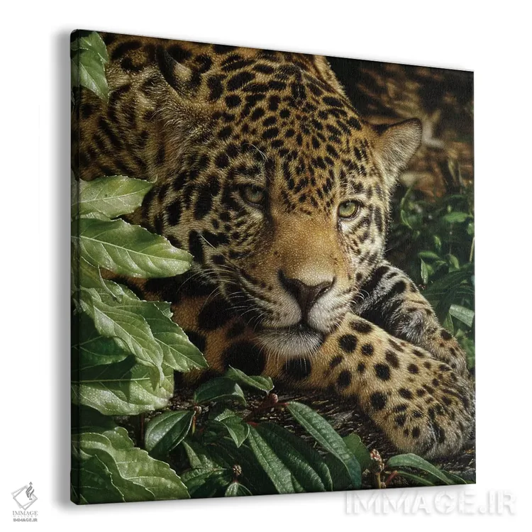 تابلو جگوار در حال استراحت اثر کالین بوگل - نمای پرسپکتیو محصول