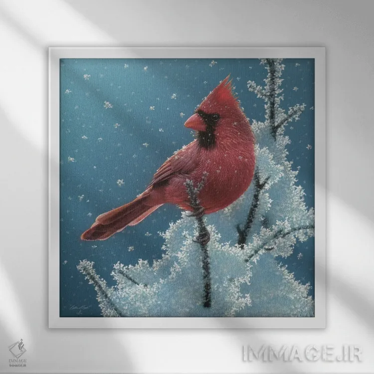 تابلو کارباورال (پرنده) اثر کالین بوگل - نمای قابدار سفید