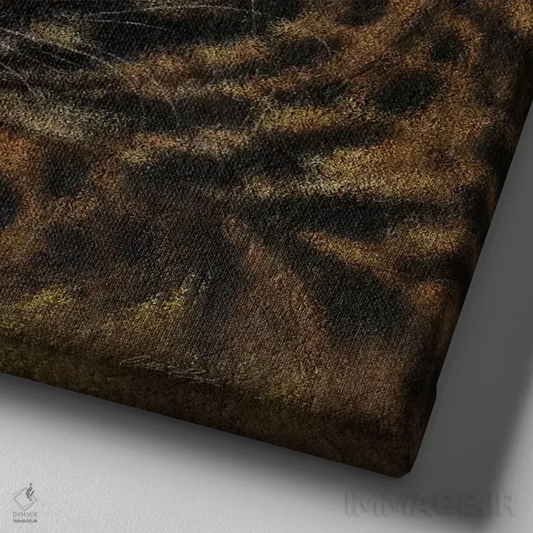 تابلو توله جگوار اثر کالین بوگل - نمای نزدیک بافت بوم