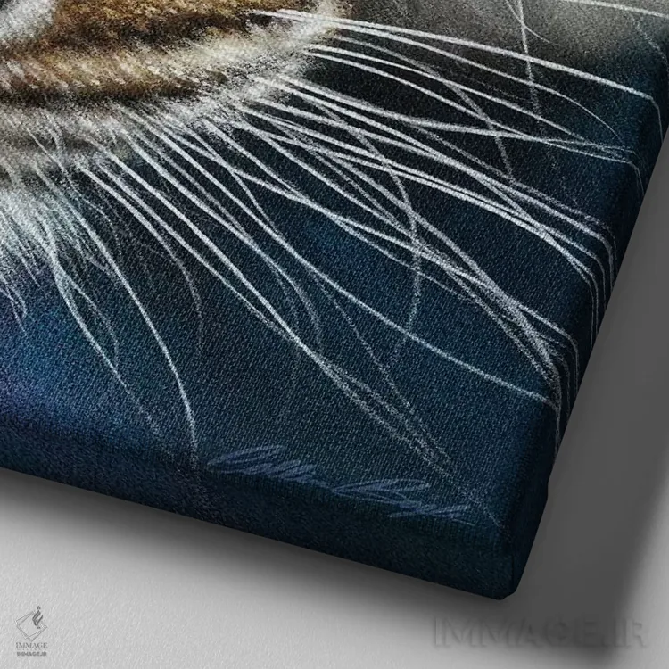 تابلو ببر اثر کالین بوگل - نمای نزدیک بافت بوم