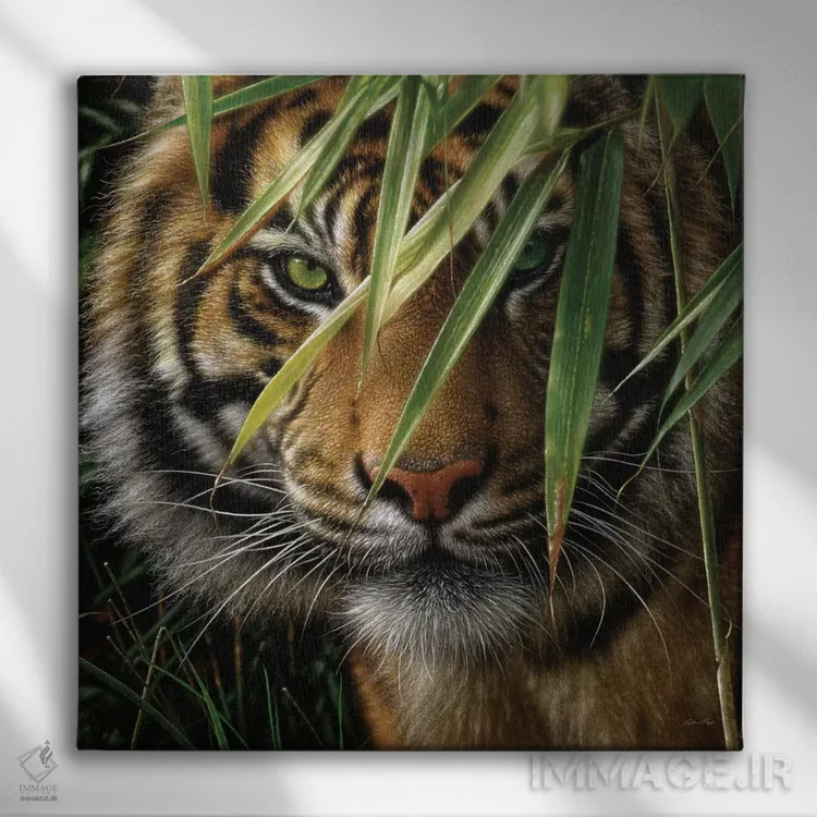 تابلو ببر اثر کالین بوگل - نمای روبهرو روی دیوار