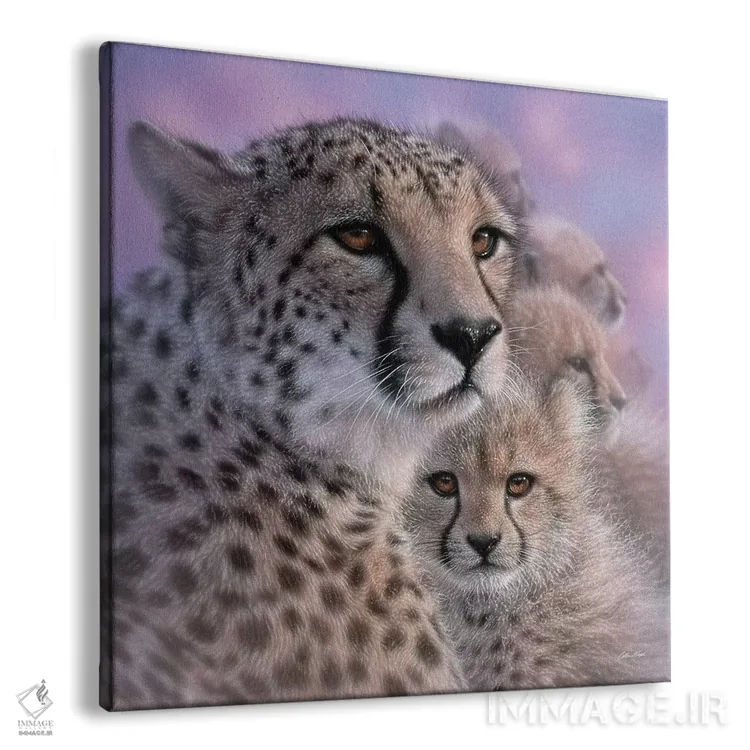 تابلو عشق مادر یوزپلنگ اثر کالین بوگل - نمای پرسپکتیو محصول