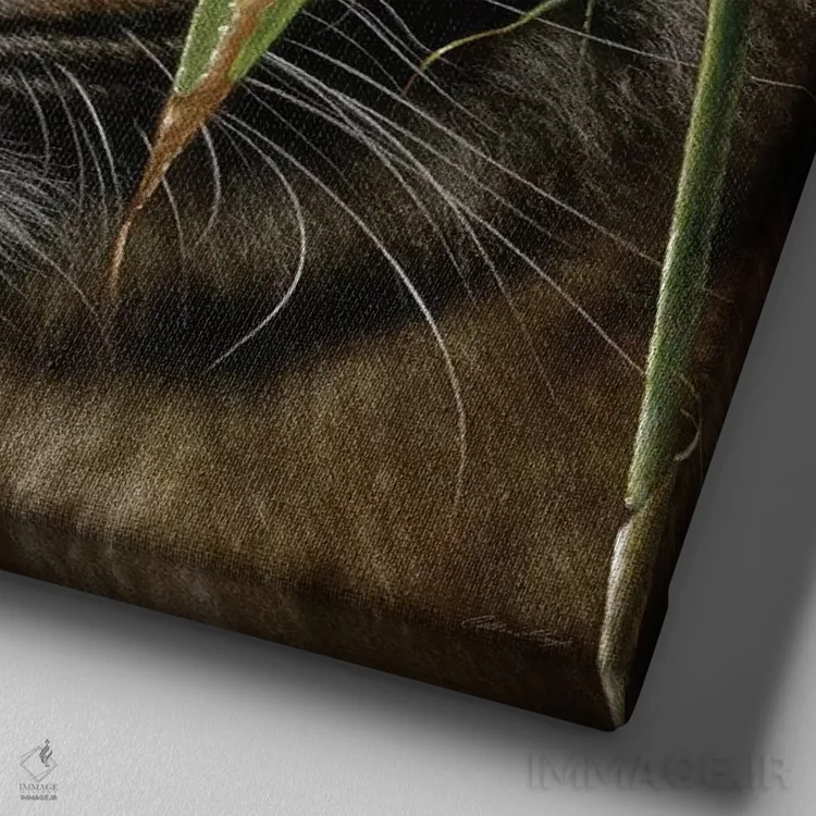 تابلو ببر اثر کالین بوگل - نمای نزدیک بافت بوم