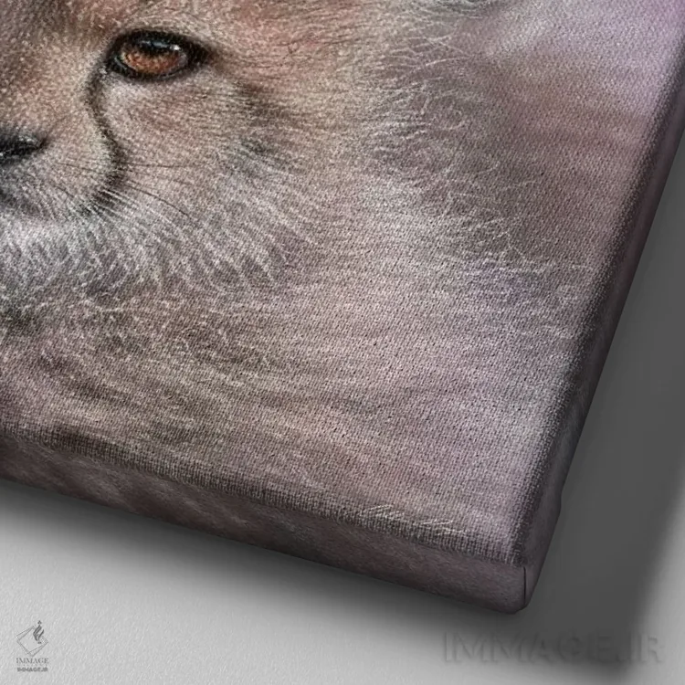 تابلو عشق مادر یوزپلنگ اثر کالین بوگل - نمای نزدیک بافت بوم