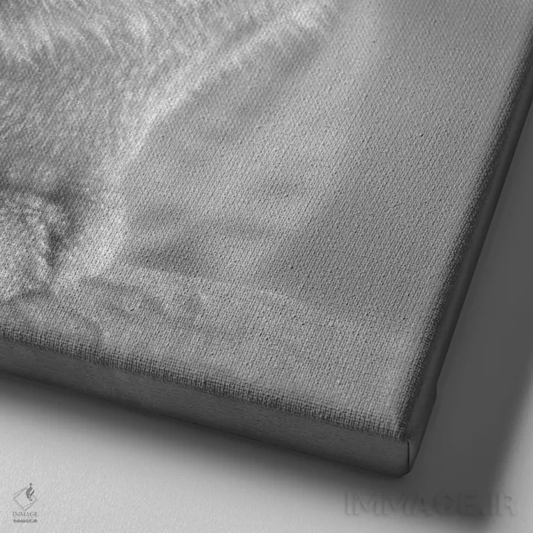 تابلو ببر سفید اثر کالین بوگل - نمای نزدیک بافت بوم