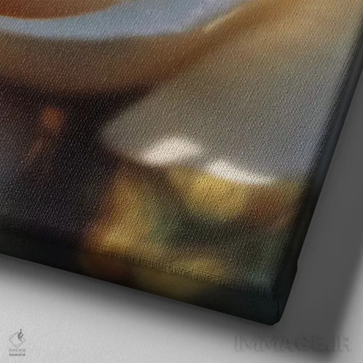 تابلو رنگهای رز سفید (مربعی) اثر کالین بوگل - نمای نزدیک بافت بوم