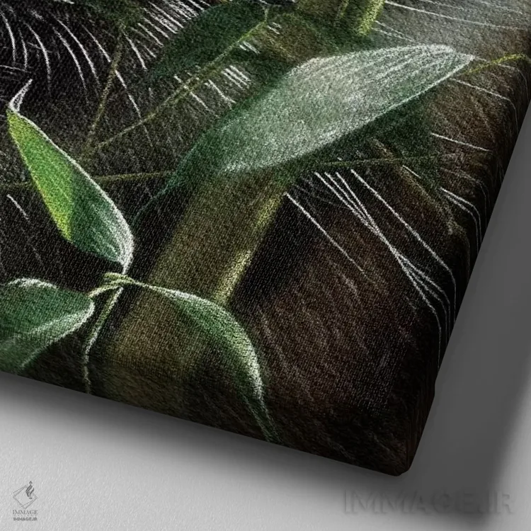 تابلو ببر اثر کالین بوگل - نمای نزدیک بافت بوم