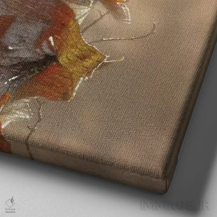 تابلو بچهخرس سیاه کنجکاو شماره ۱ (مربع) اثر کالین بوگل - نمای نزدیک بافت بوم