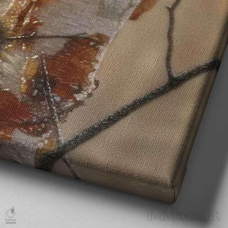 تابلو بچهخرس سیاه کنجکاو شماره ۲ (مربع) اثر کالین بوگل - نمای نزدیک بافت بوم