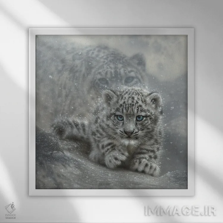 تابلو اولین قدمها اثر کالین بوگل - نمای قابدار سفید