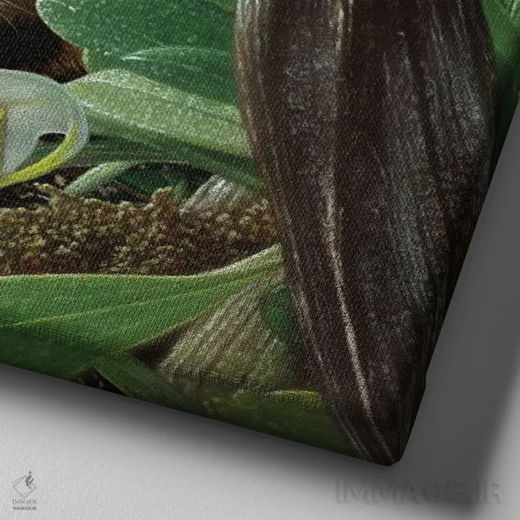 تابلو پناهگاه جگوار (مربع) اثر کالین بوگل - نمای نزدیک بافت بوم