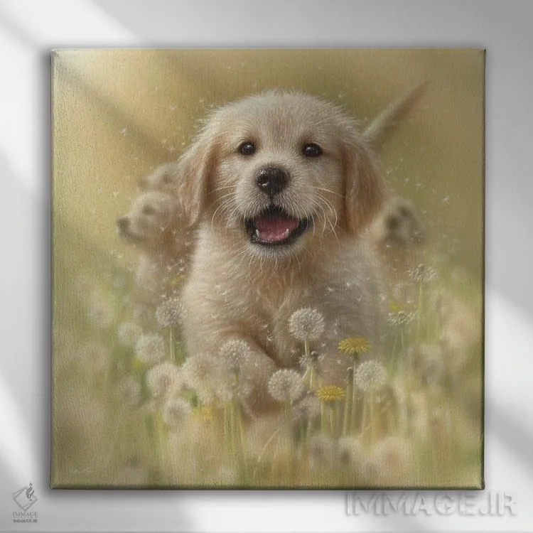 تابلو قاصدکها اثر کالین بوگل - نمای روبهرو روی دیوار