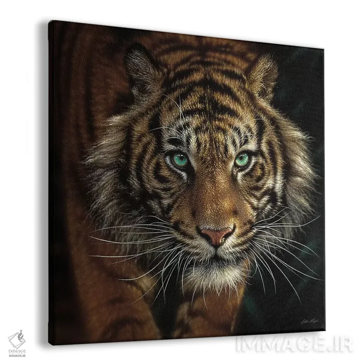 تابلو چشم ببر (مربع) اثر کالین بوگل - نمای پرسپکتیو محصول