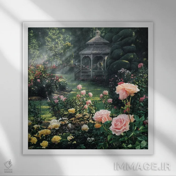 تابلو بهشت یافته شد اثر کالین بوگل - نمای قابدار سفید