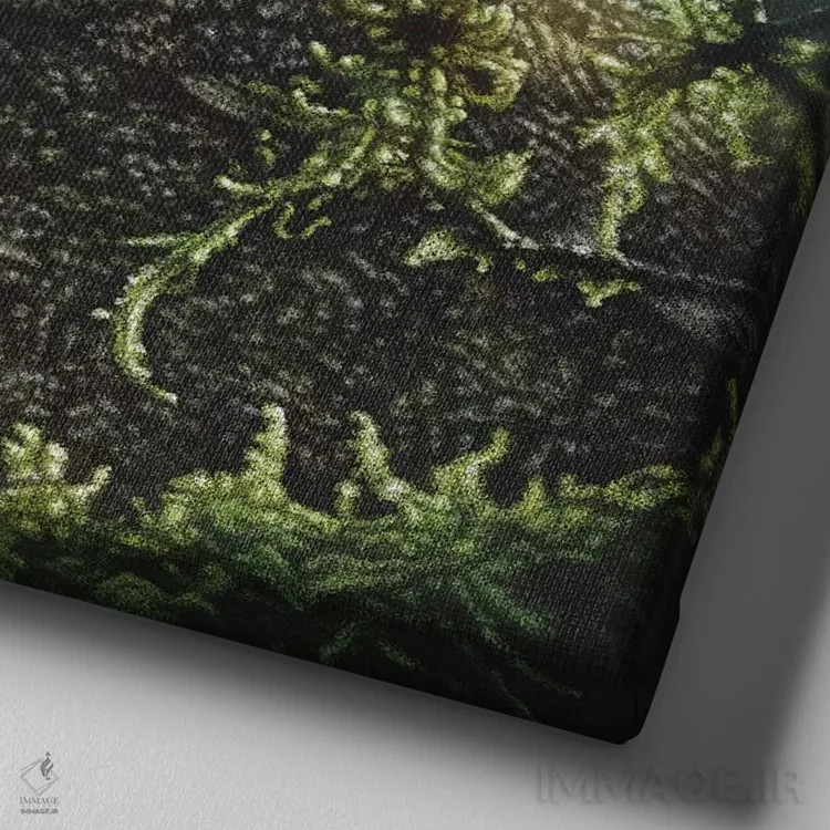 تابلو تماشا و انتظار اثر کالین بوگل - نمای نزدیک بافت بوم