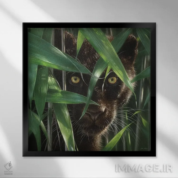 تابلو چشمان وحشی اثر کالین بوگل - نمای قابدار مشکی