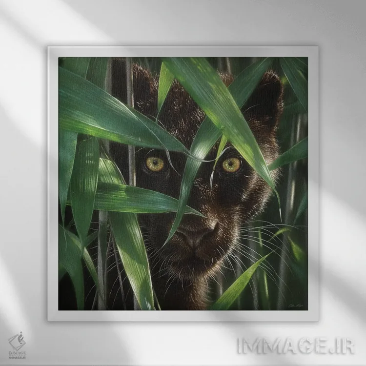 تابلو چشمان وحشی اثر کالین بوگل - نمای قابدار سفید