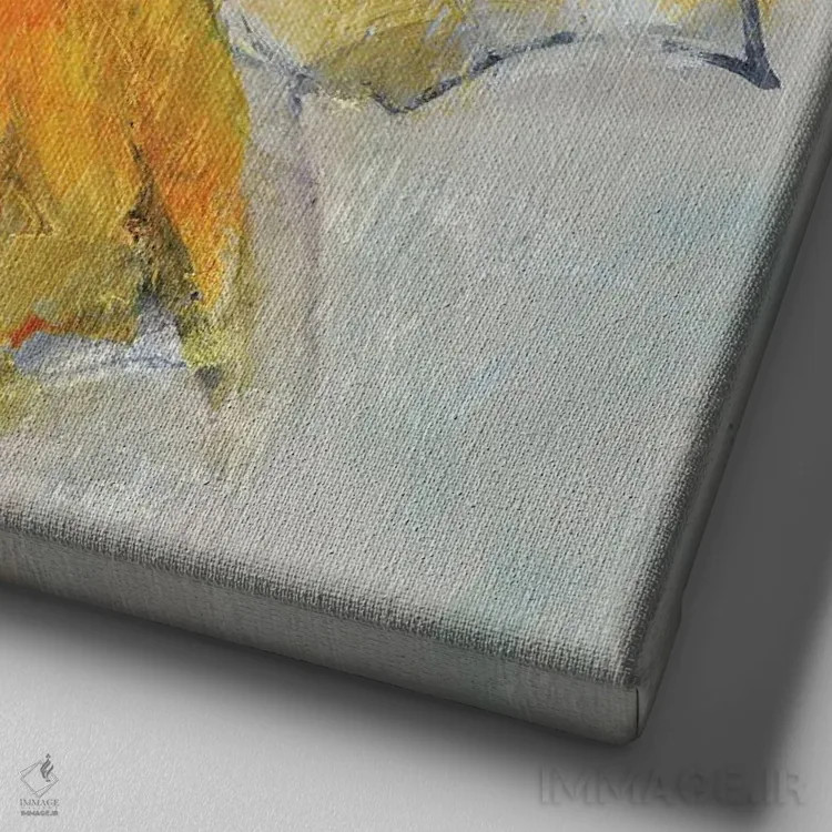 تابلو روزهای آفتابی اول اثر جویس کومبز - نمای نزدیک بافت بوم