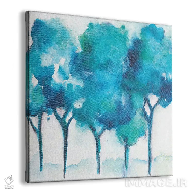 تابلو جنگل فیروزهای اثر جویس کومبز - نمای پرسپکتیو محصول