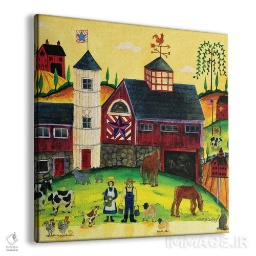 تابلو انبار قرمز، هنر مردمی مزرعه اثر شریل بارتلی - نمای پرسپکتیو محصول