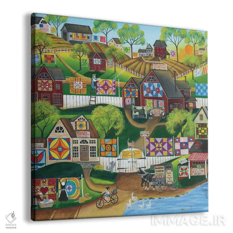 تابلو پناهگاه دوخت لحاف اثر شریل بارتلی - نمای پرسپکتیو محصول