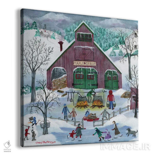 تابلو سازندگان شربت افرا و اسکیتبازان برفی اثر شریل بارتلی - نمای پرسپکتیو محصول