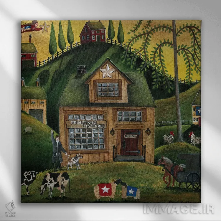 تابلو آثار بدوی و عتیقه لانگ ۲۰۱۸ اثر شریل بارتلی - نمای روبهرو روی دیوار