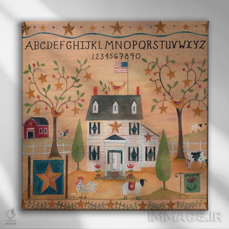 تابلو نمونهکار مزرعه پرنده ستاره اثر شریل بارتلی - نمای روبهرو روی دیوار