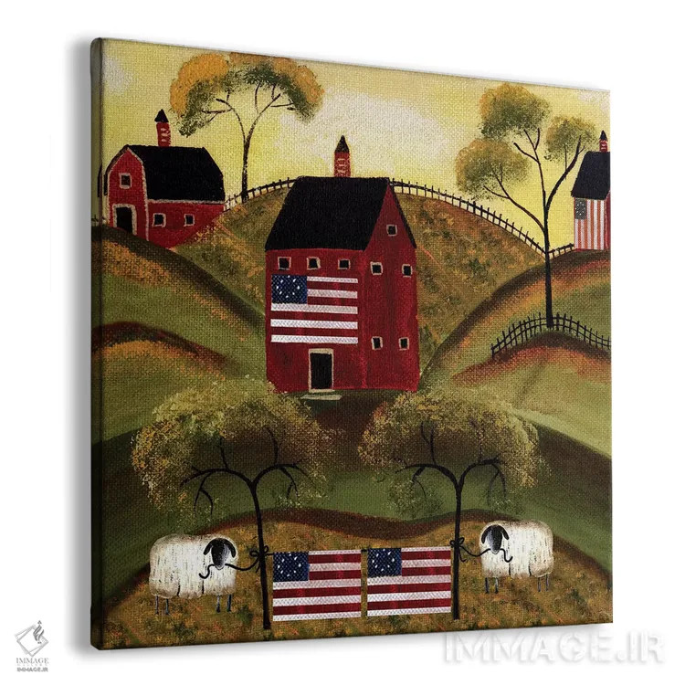 تابلو گوسفندان در انبارهای قرمز چهارم ژوئیه اثر شریل بارتلی - نمای پرسپکتیو محصول