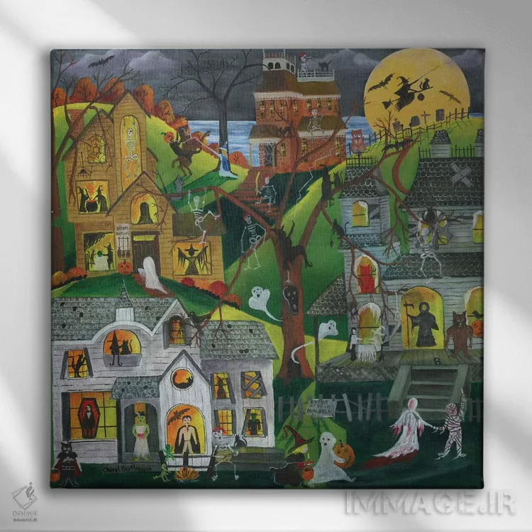 تابلو تاریک، مرموز و پر از خوراکی اثر شریل بارتلی - نمای روبهرو روی دیوار