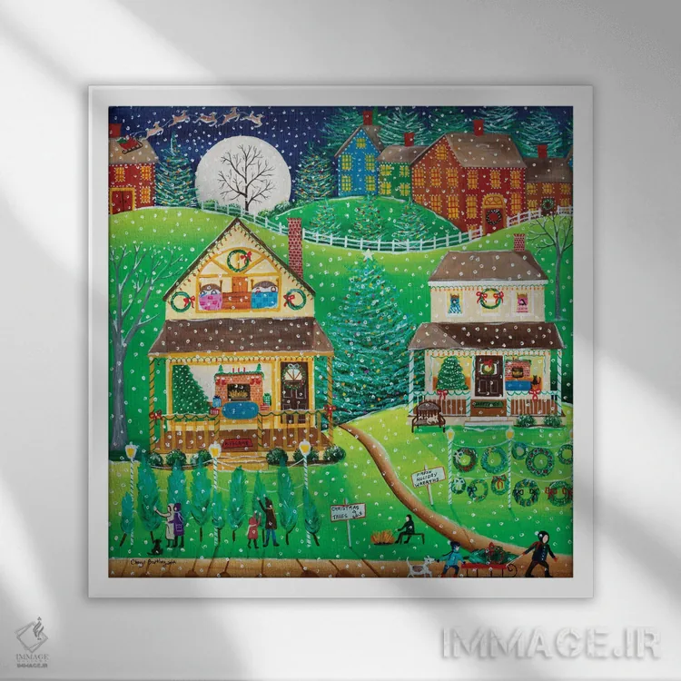 تابلو اولین برف اثر شریل بارتلی - نمای قابدار سفید