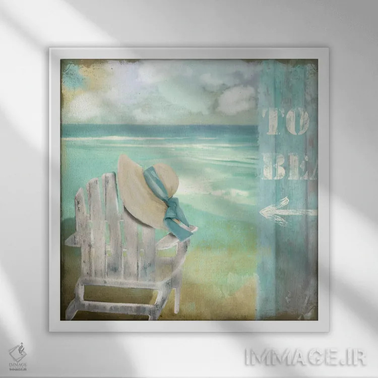 تابلو در کنار دریا I اثر ساشا - نمای قابدار سفید