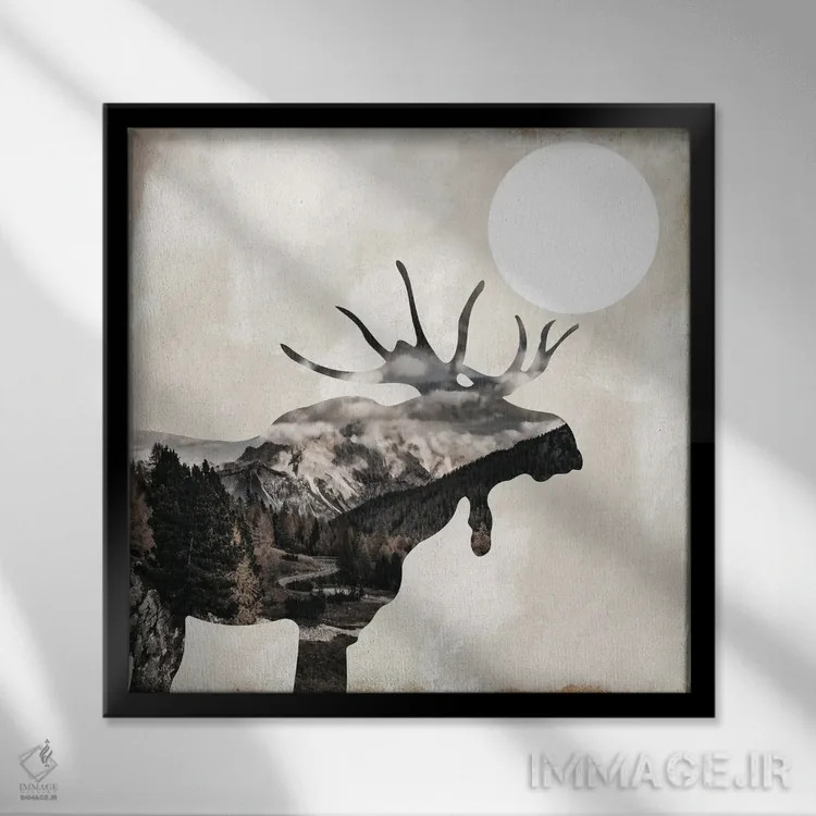 تابلو وحشی شدن V اثر ساشا - نمای قابدار مشکی