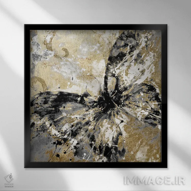 تابلو طلای آزاد اثر ساشا - نمای قابدار مشکی