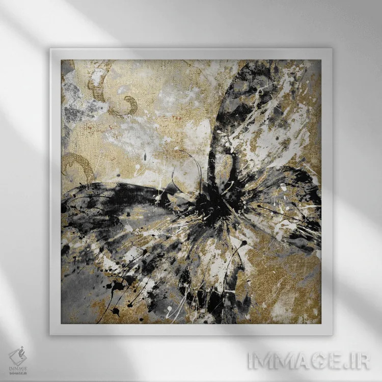 تابلو طلای آزاد اثر ساشا - نمای قابدار سفید