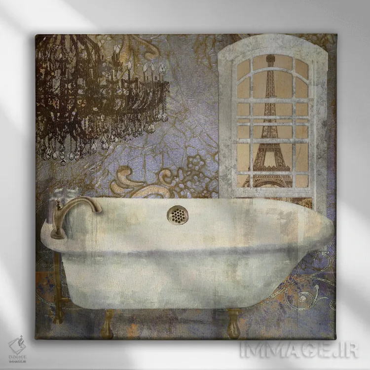 تابلو حمام I (به فرانسوی) اثر ساشا - نمای روبهرو روی دیوار