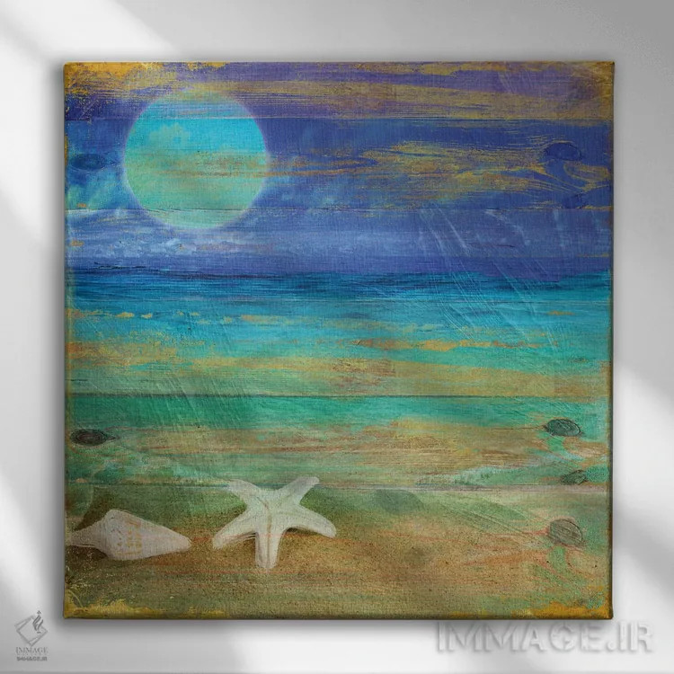 تابلو شب ماه فیروزهای اثر ساشا - نمای روبهرو روی دیوار